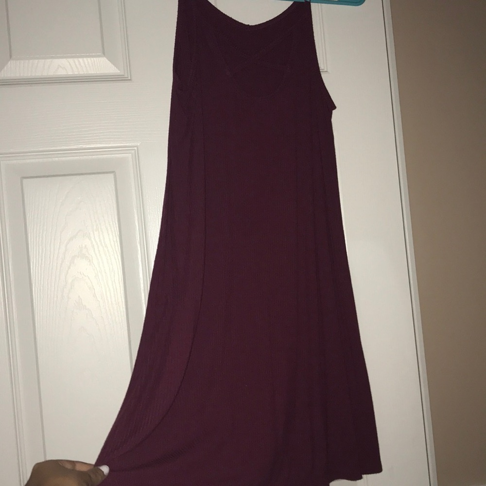 chest crossed dress maroon